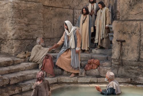 John 5:2–12, Christ helps a man by the pool of Bethesda