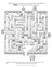 Line drawing of a maze with trees, bushes, children, photographs, ancestors, and more.