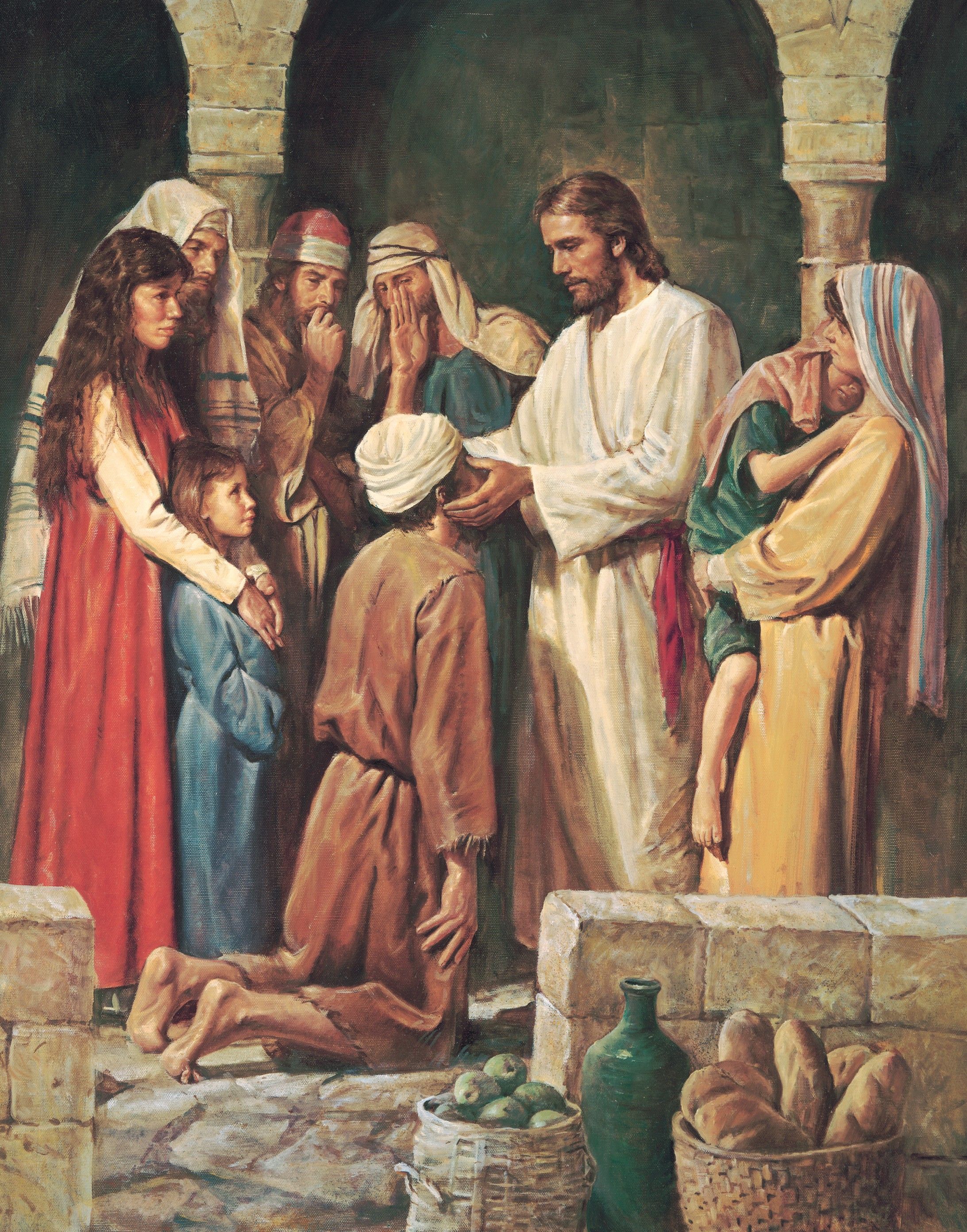 Christ Healing a Blind Man, by Del Parson (62145); GAK 213; nursery manual lesson 5, page 26; Primary manual 1-43; Primary manual 3-16; Primary manual 7-14; John 9:11