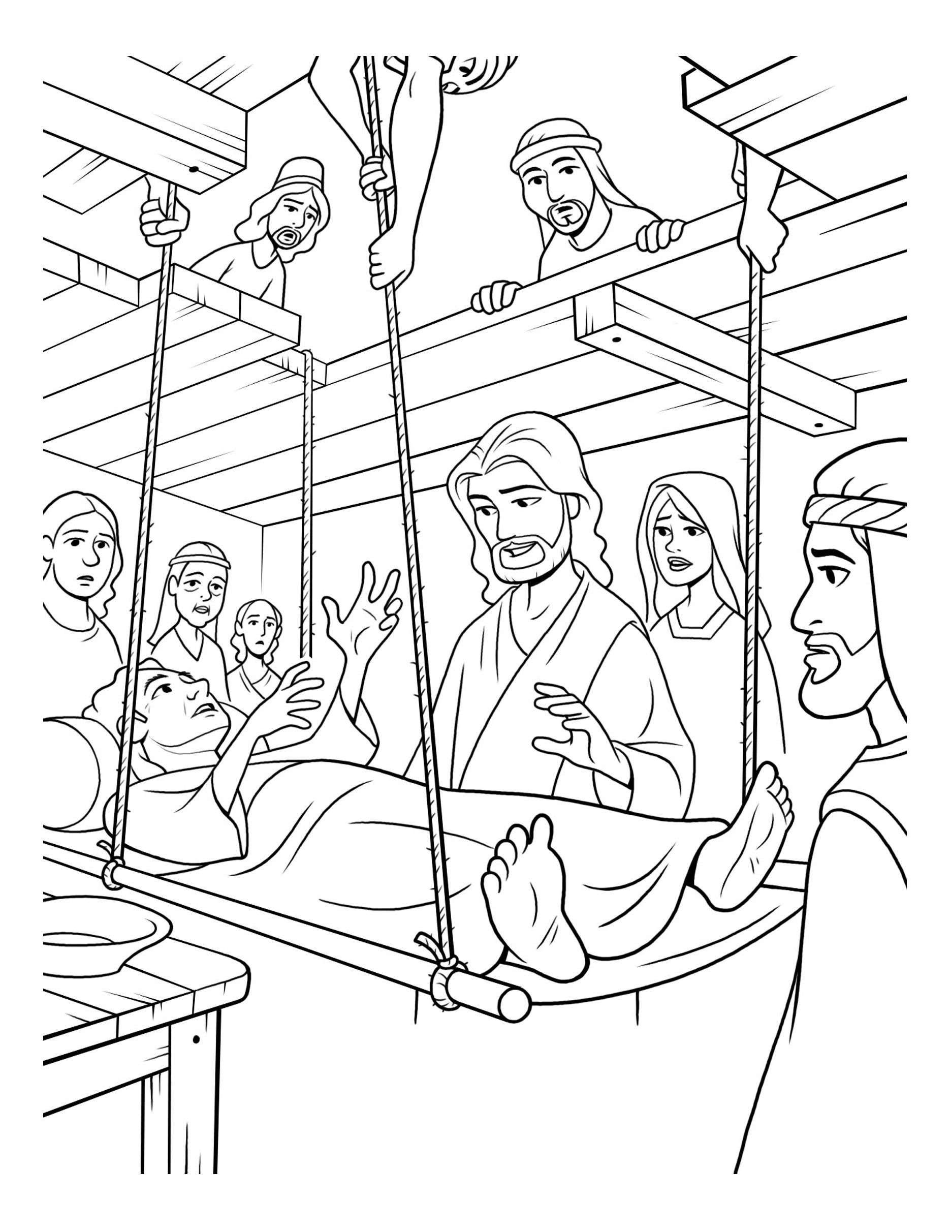 coloring pages of jesus healing