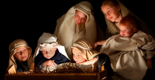Children reenacting the Nativity