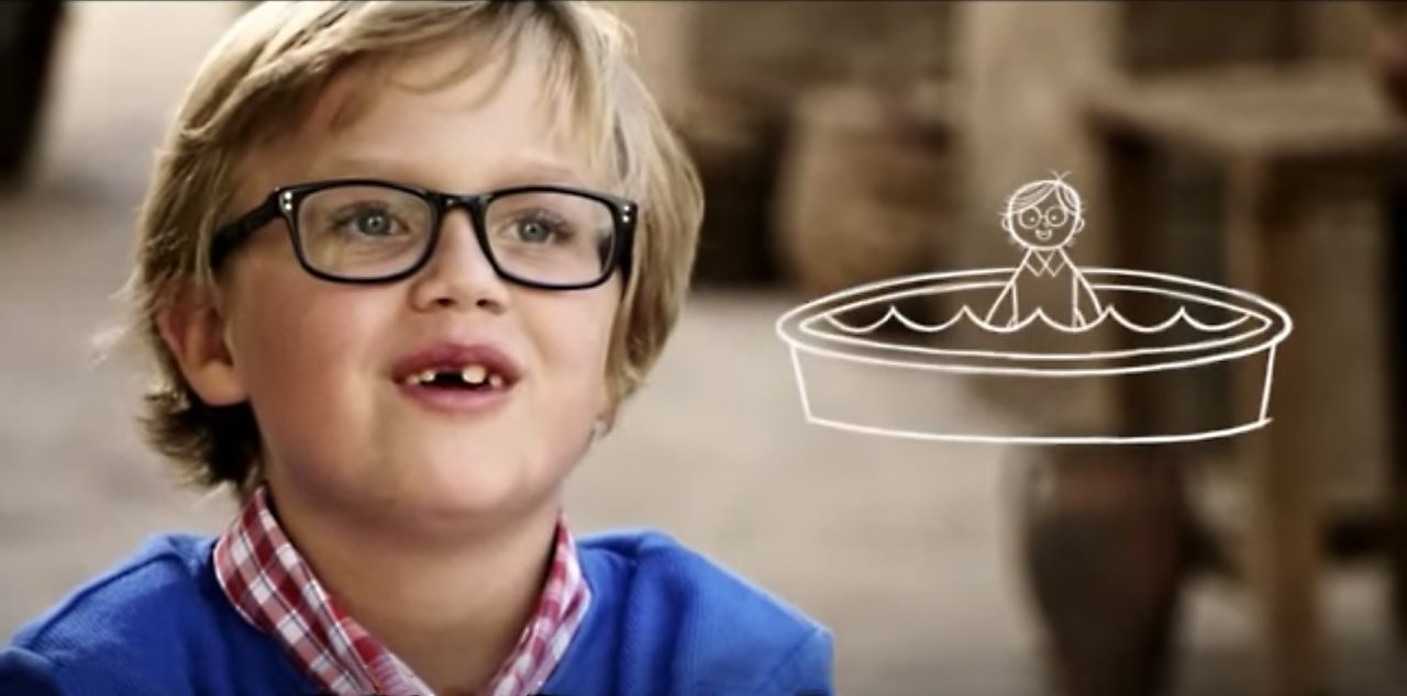 Children explain the Bible story of baptism