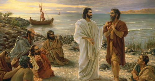 Jesus speaking to Peter by the seashore