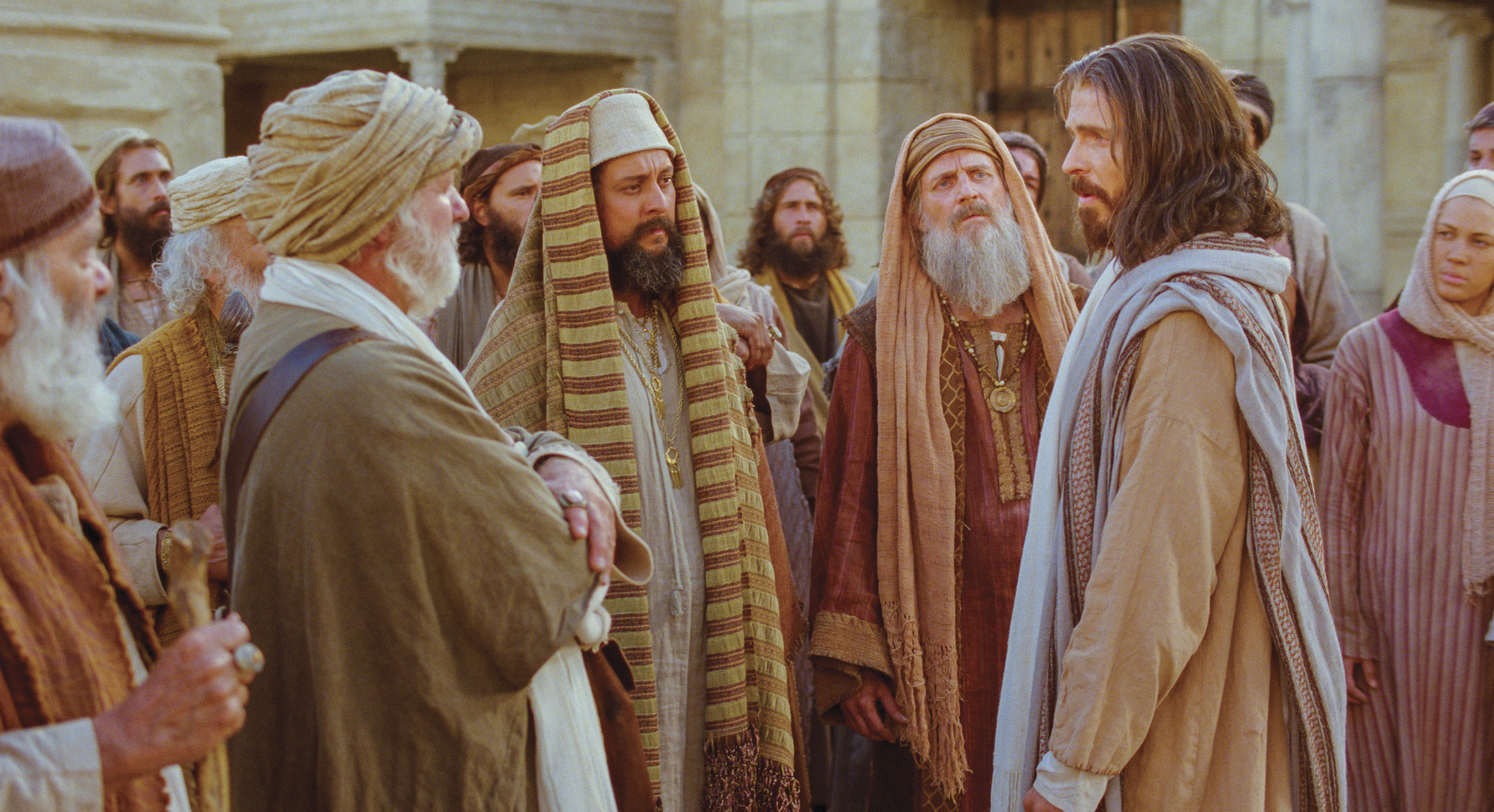 The Pharisees confront Jesus.