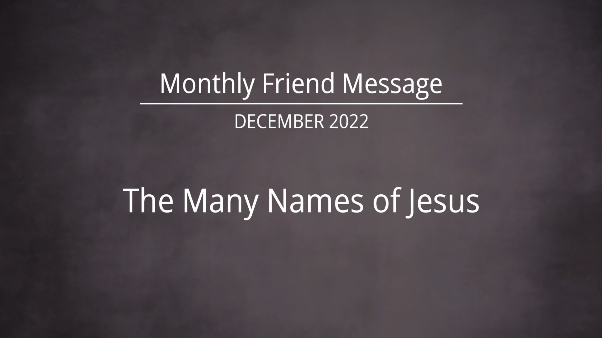 The Many Names of Jesus