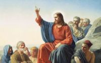 Jesus Christ teaches at the Sermon on the Mount