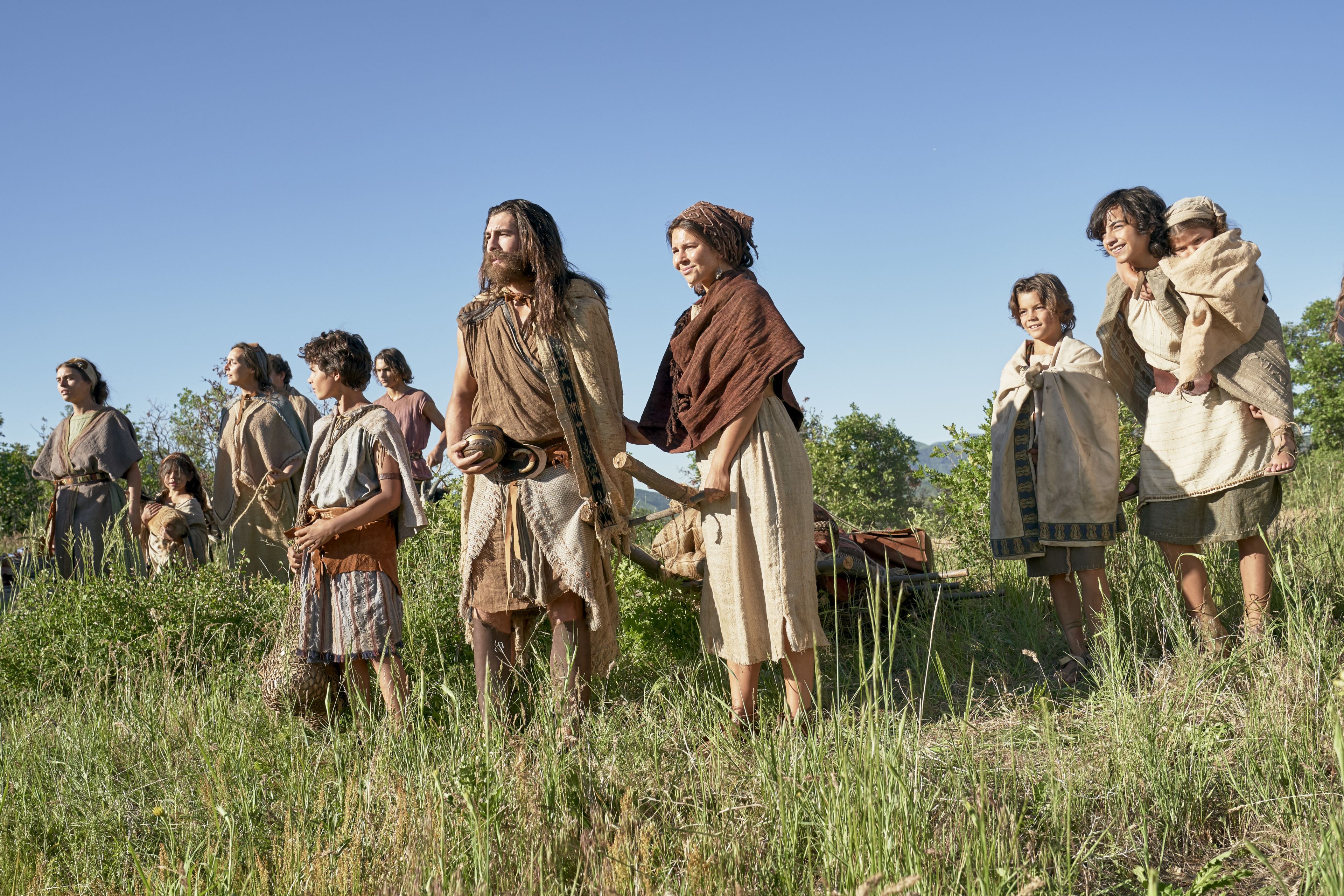 Nephi and his family fleeing