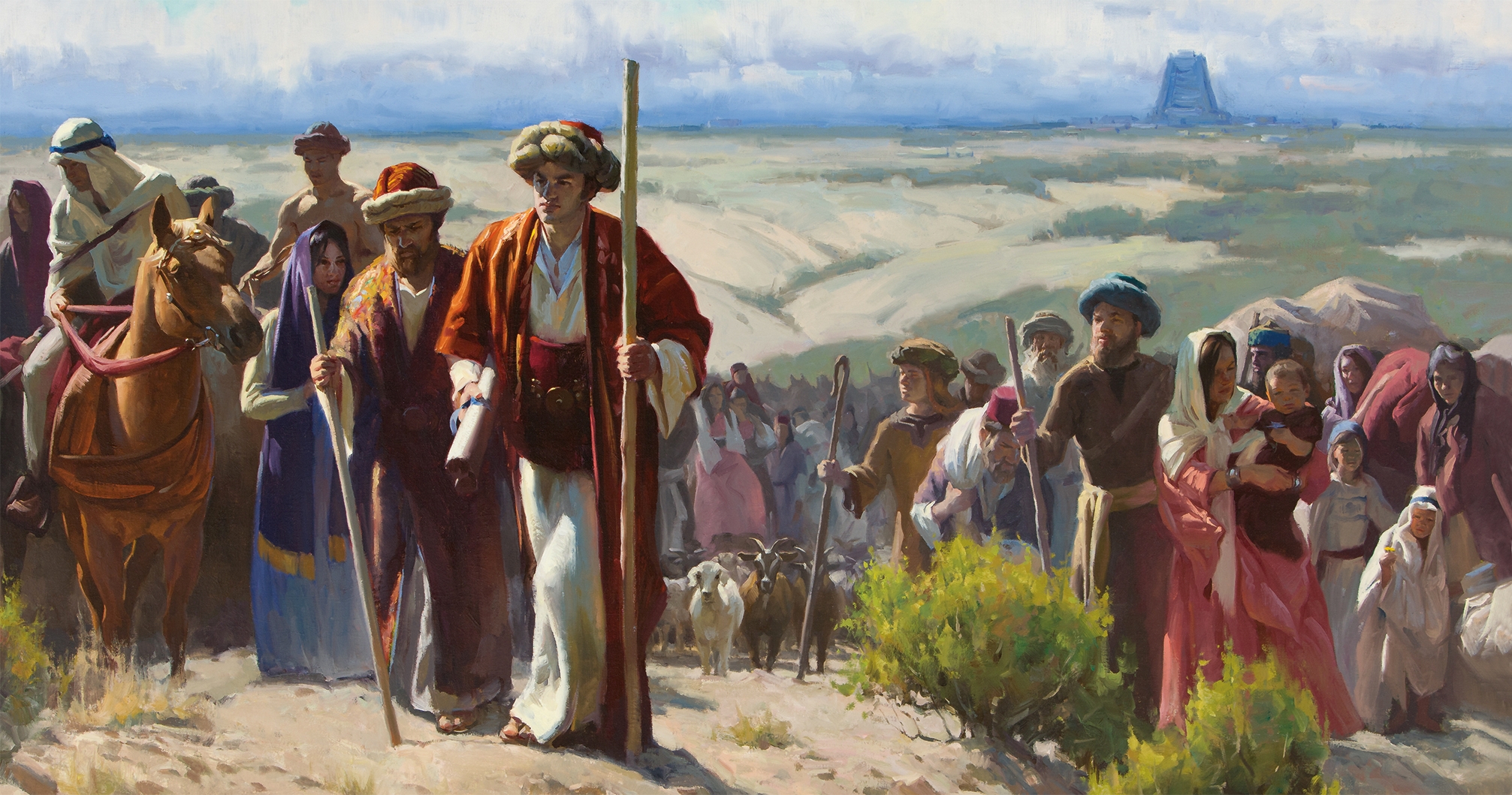 Art depicting the Jaredites leaving Babel.