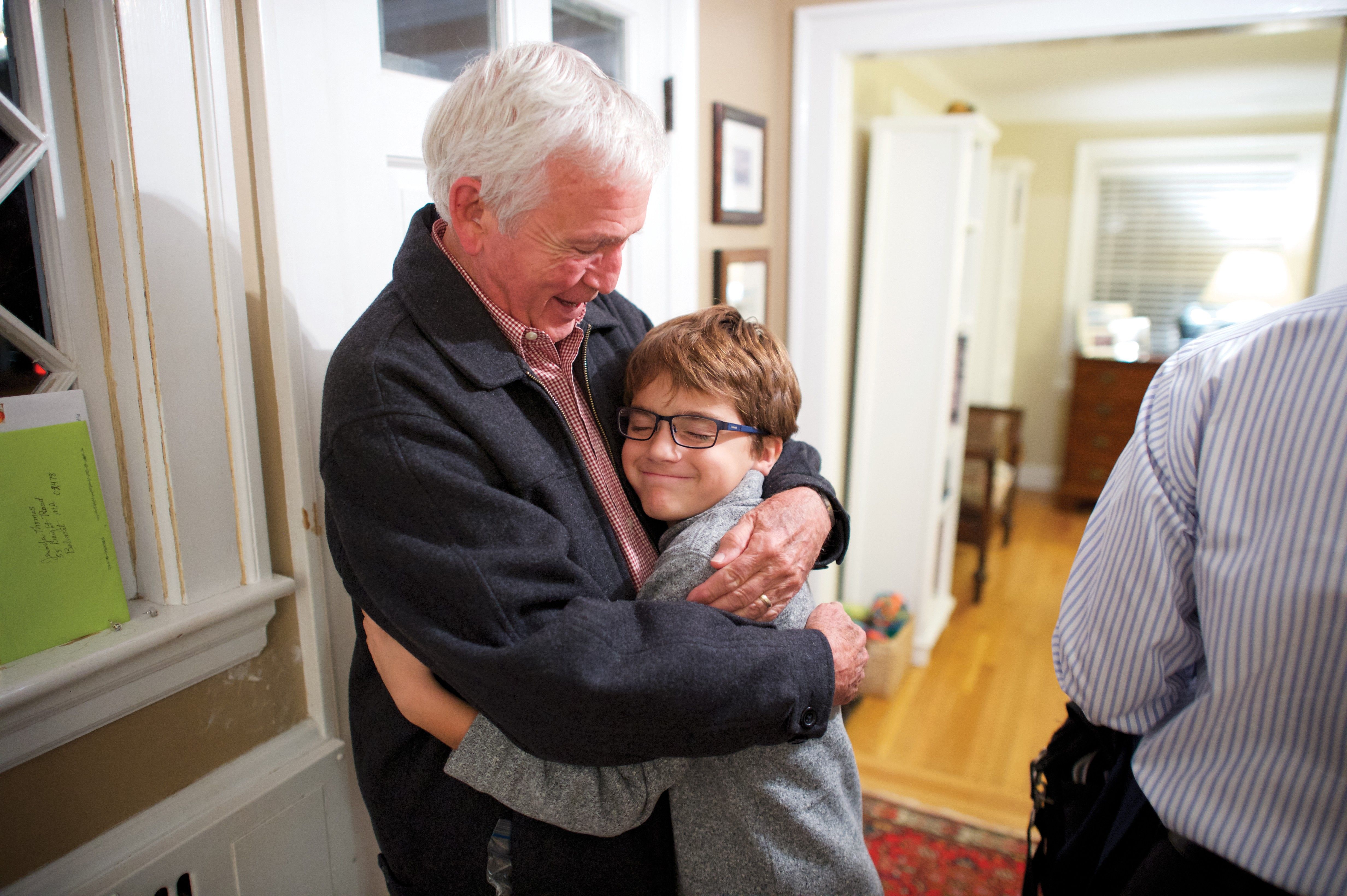 Grandfather Hugging Grandson 0060