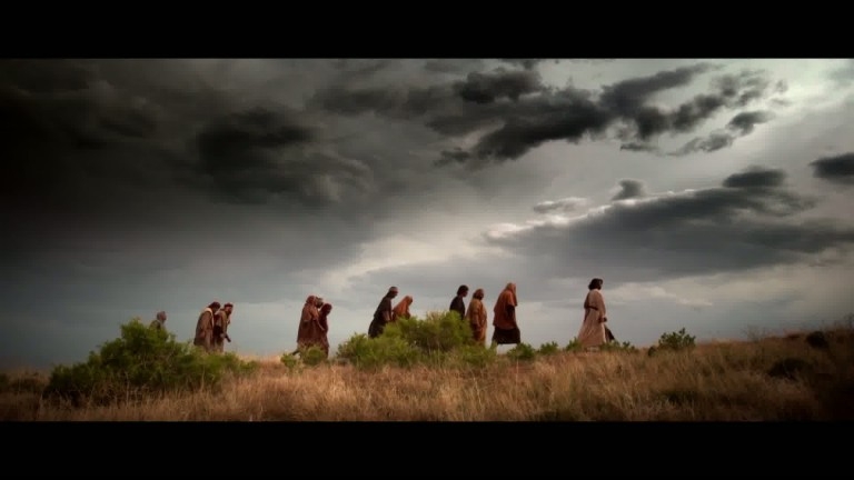 A still from the Youth Curriculum Video, Teaching in the Savior's Way. The 12 following Jesus.