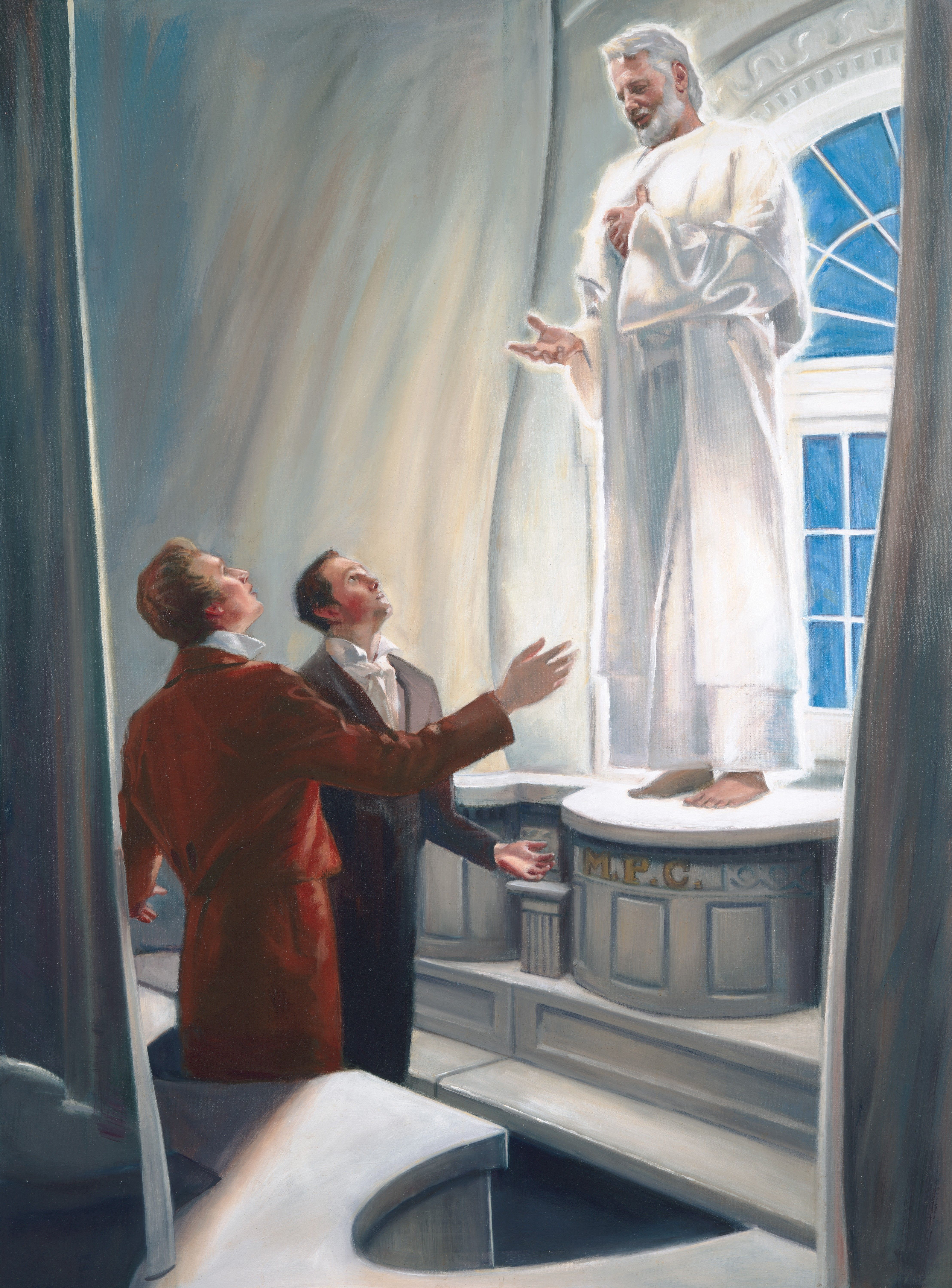Elijah Appearing in the Kirtland Temple, by Dan Lewis; GAB 95; Malachi 4:5–6