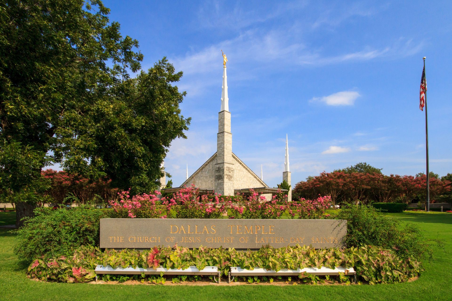 The Temple Name Sign of the Dallas Texas Temple