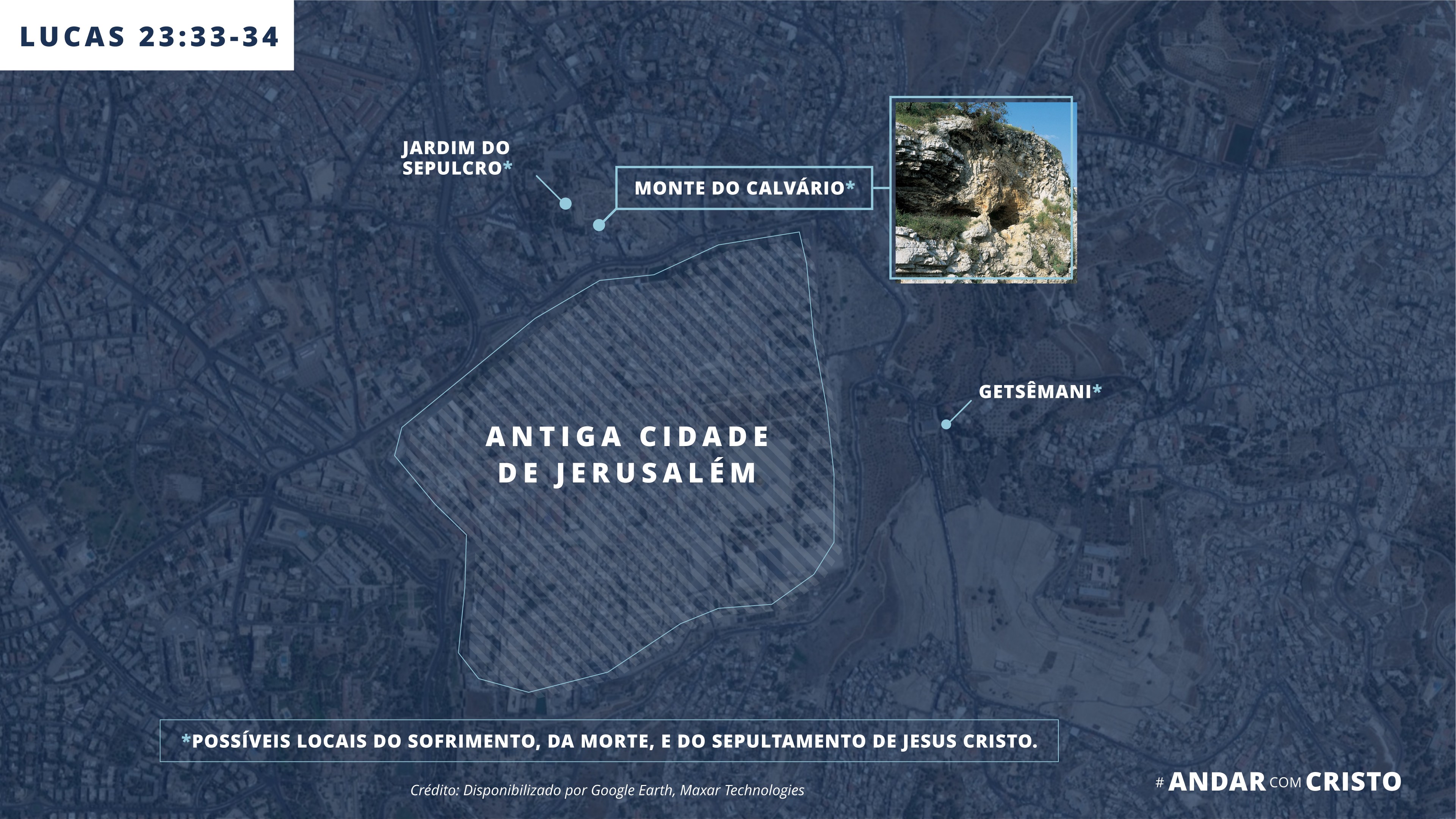 Mapa da antiga cidade de Jerusalém