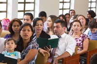 congregation in sacrament meeting