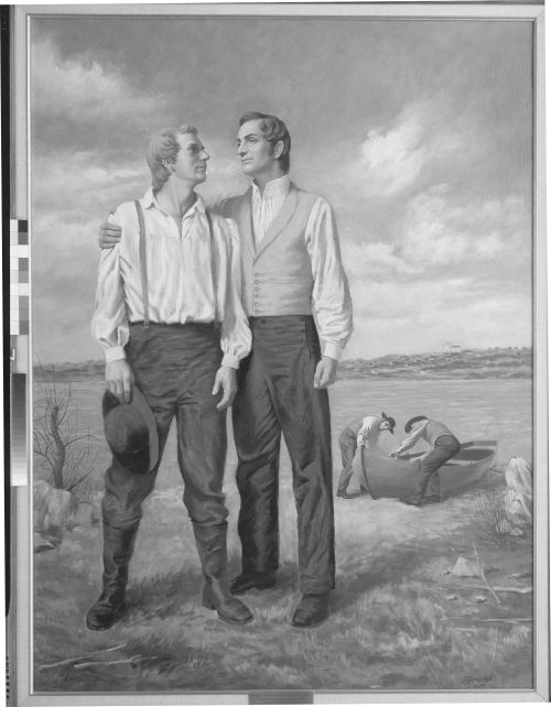Joseph and Hyrum Smith Standing by River