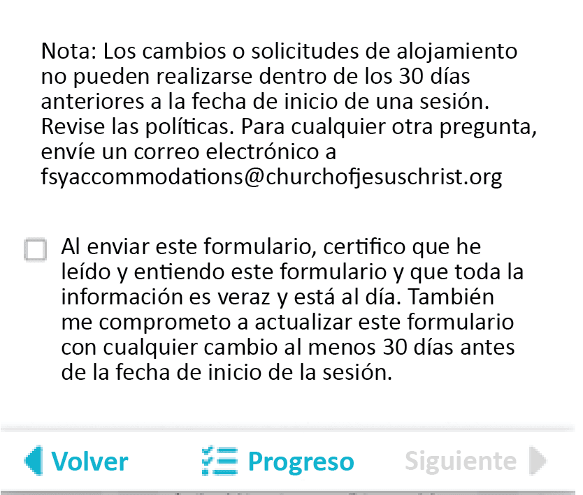 Captura de pantalla de la información del joven