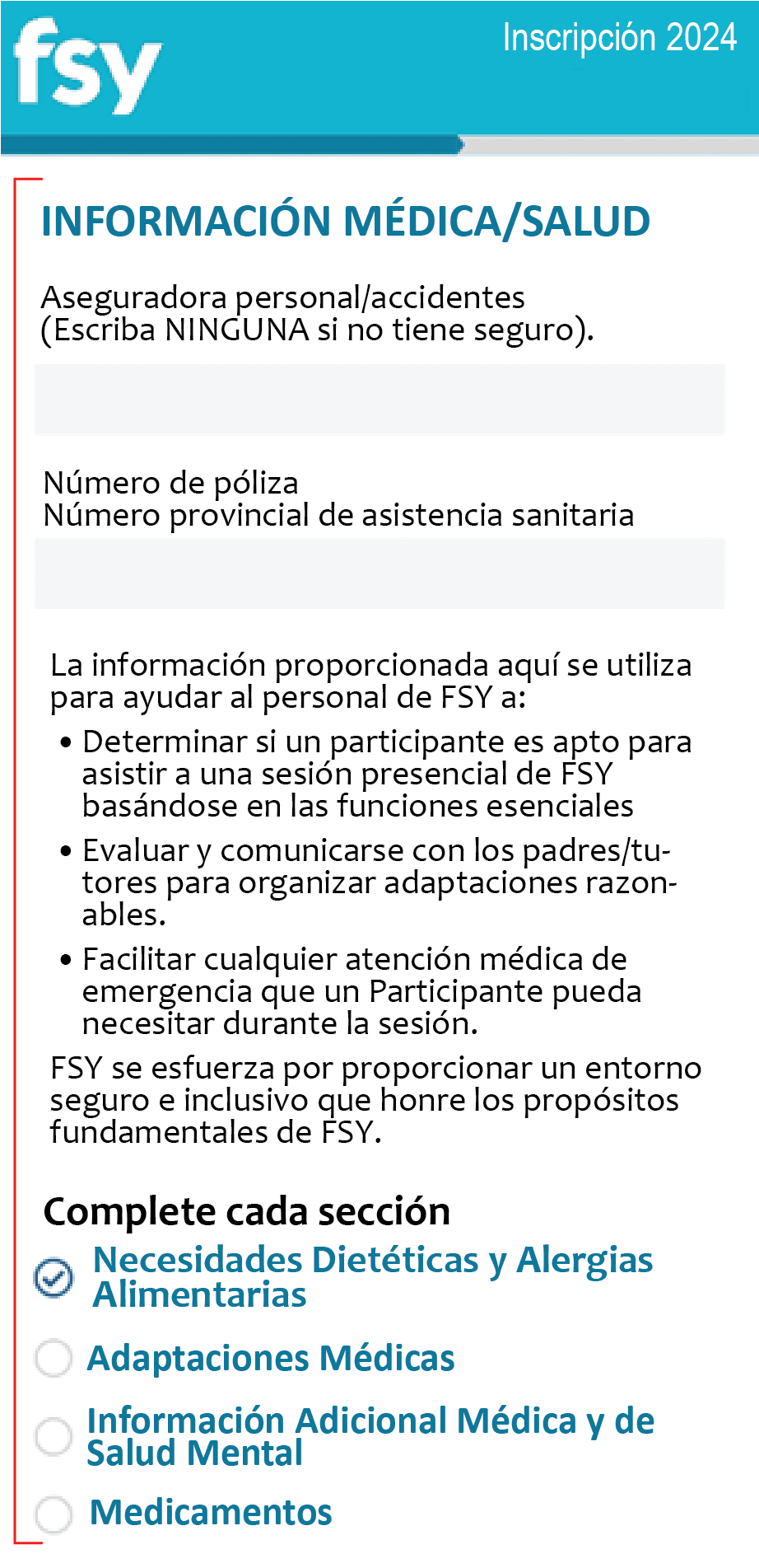 Captura de pantalla de la información del joven