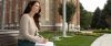 woman studying lesson at Brigham city tabernacle