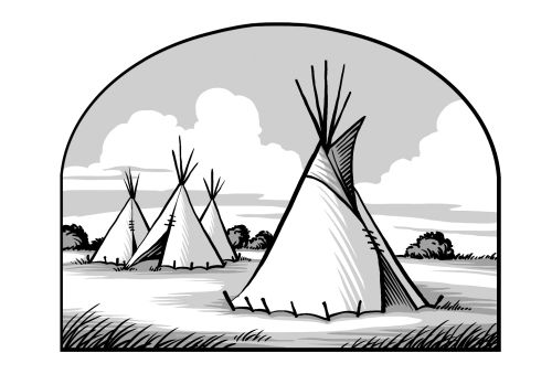 Saints V2 illustration - Ute Tepee encampment