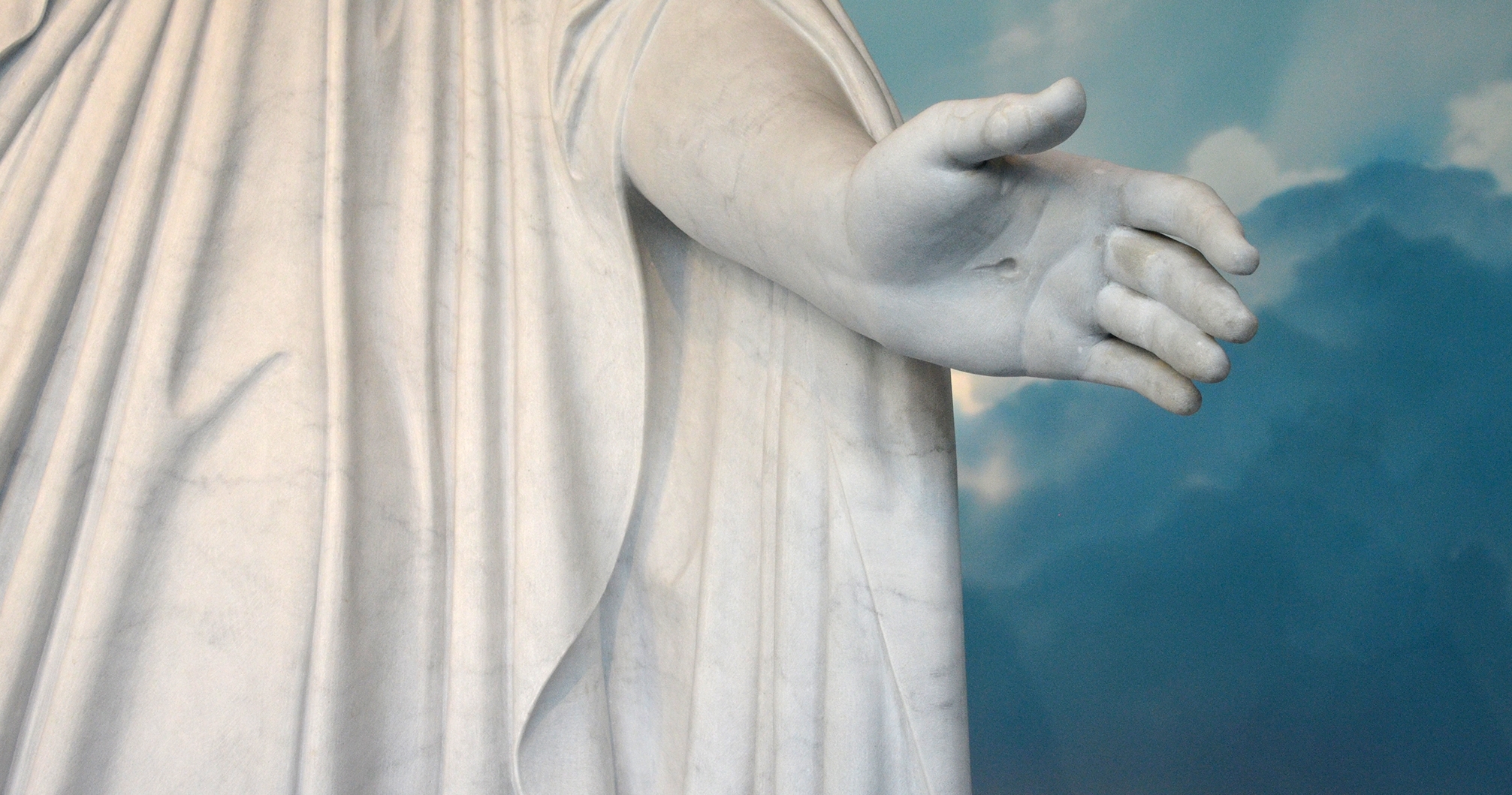 Wounded hand of Christ as depicted in Thorvalsen statue as seen on Temple Square.