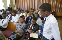 youth passing the sacrament