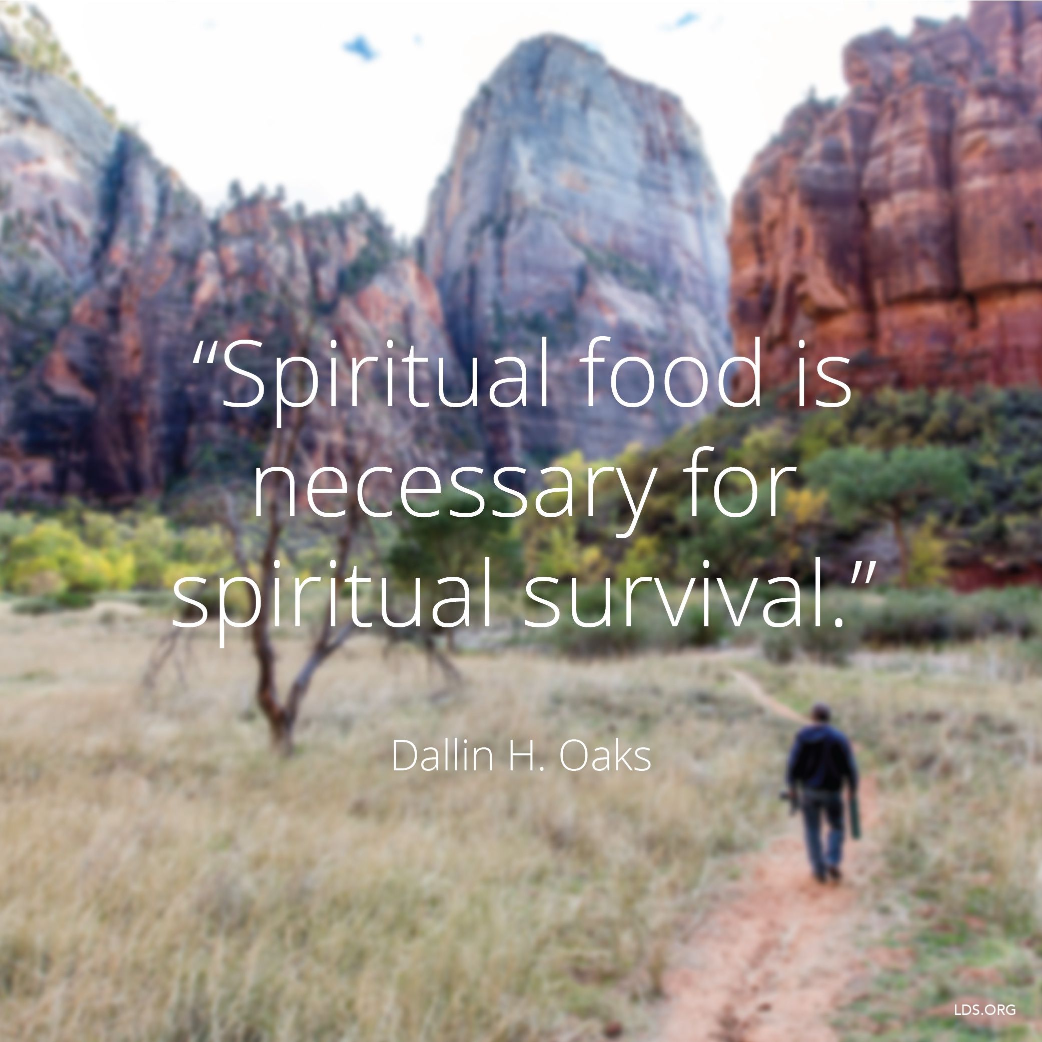 “Spiritual food is necessary for spiritual survival.”—Elder Dallin H. Oaks, “The Parable of the Sower” © undefined ipCode 1.