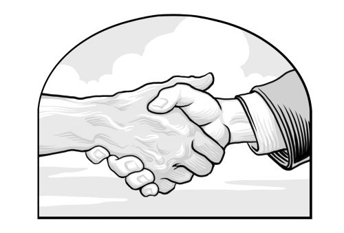 Saints V2 illustration - Handshake