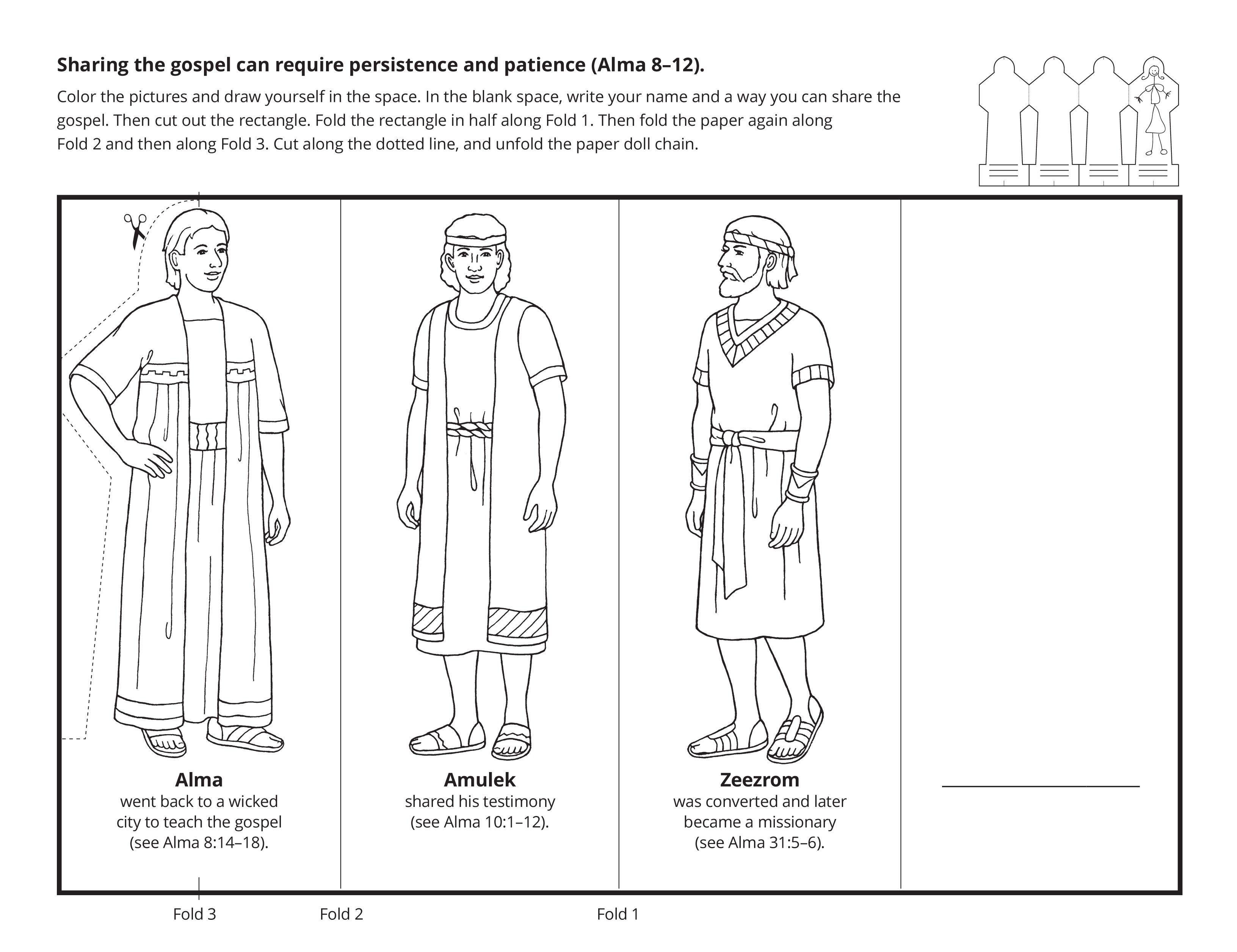 Patience in Sharing the Gospel - Alma Amulek Zeezrom Coloring Page 