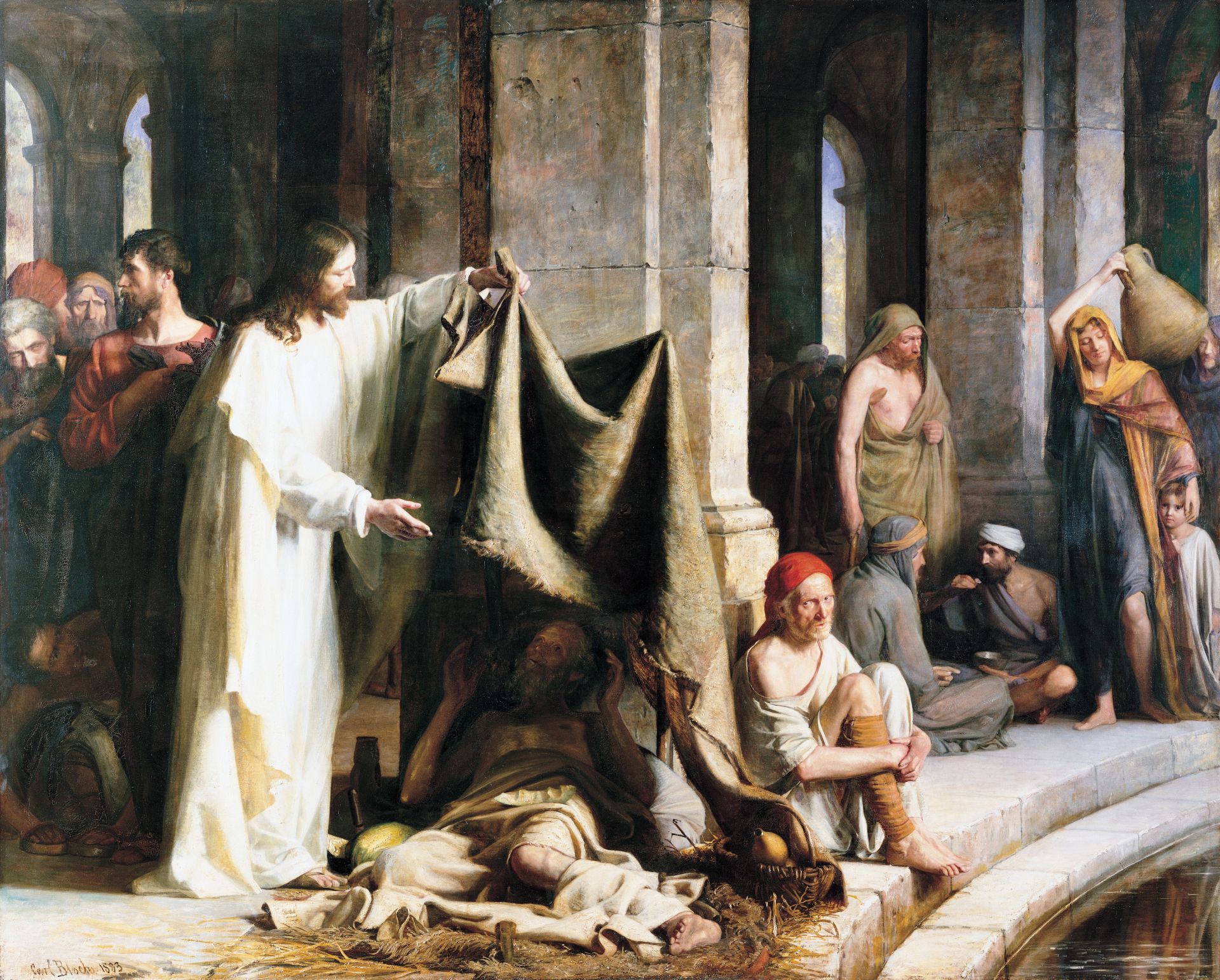 Healing at the Pool of Bethesda by Carl Bloch, John 5:2-9, Bible.Gallery