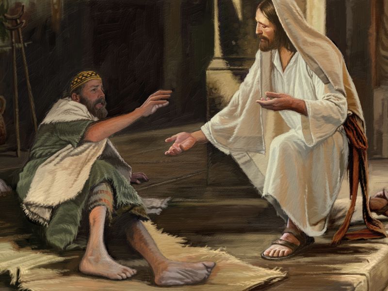Jesus Christ heals a man at the waters of bethesda