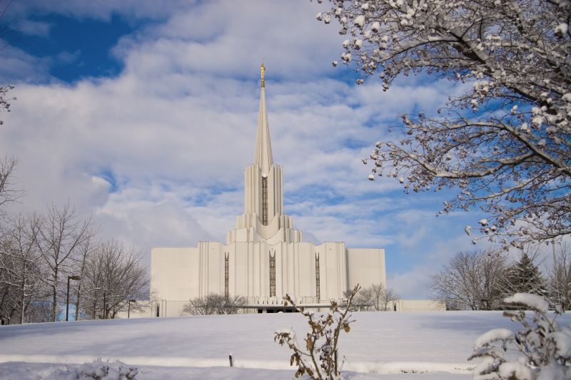 The Jordan River Utah Temple In The Winter   Jordan River Temple Lds 