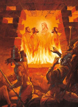 Kristus i gloende ovn med tre mænd