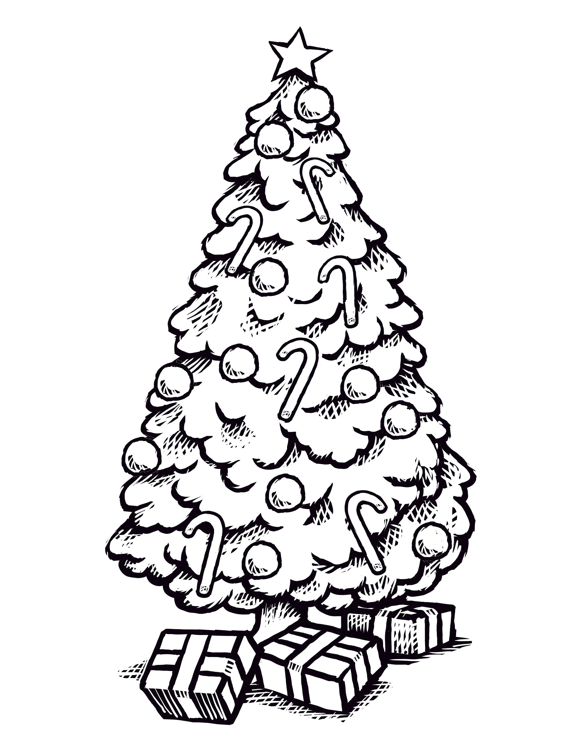 christmass trees coloring pages