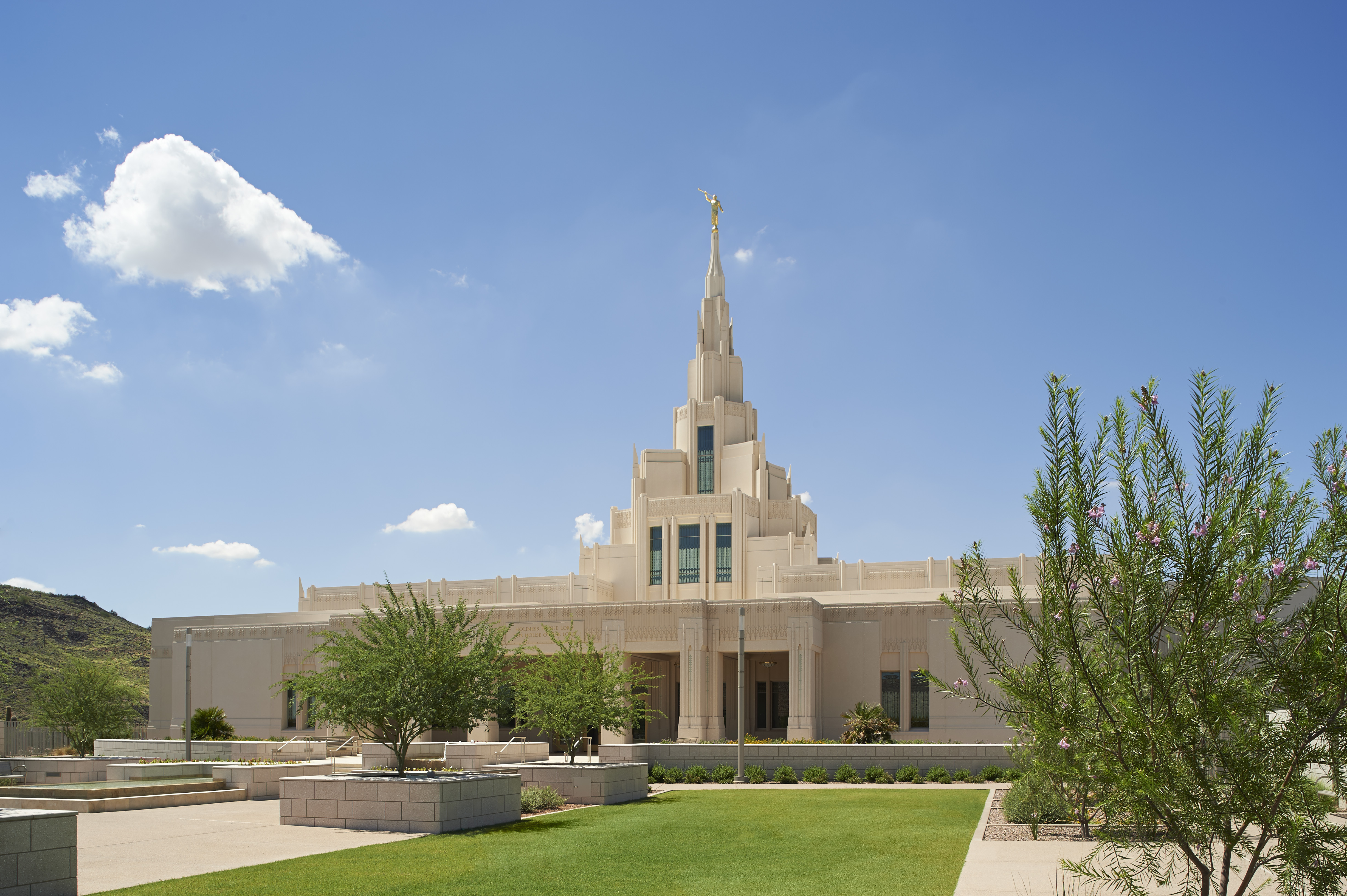 A view of the entrance of the Phoenix Arizona Temple.  