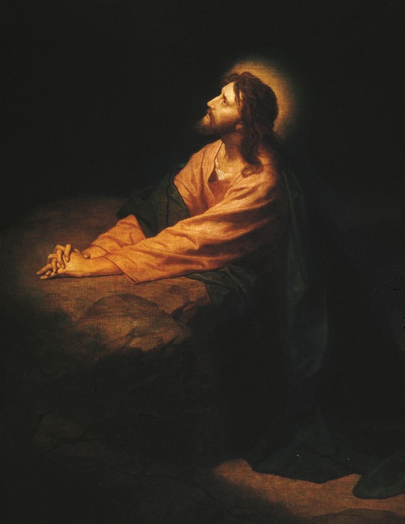 Jesus Cristo sofre pelos pecados da humanidade no Jardim do Getsêmani