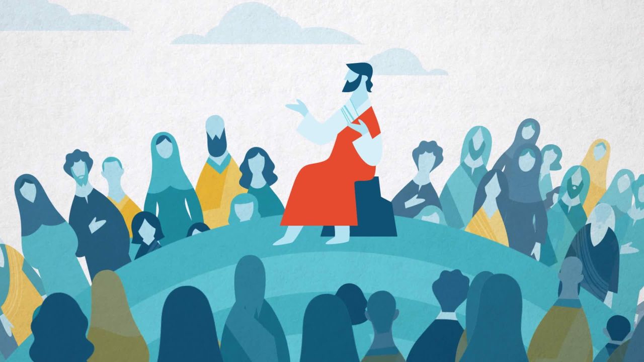 Jesus Christ teaches the Sermon on the Mount
