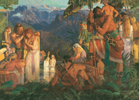 Alma Baptizes in the Waters of Mormon, by Arnold Friberg