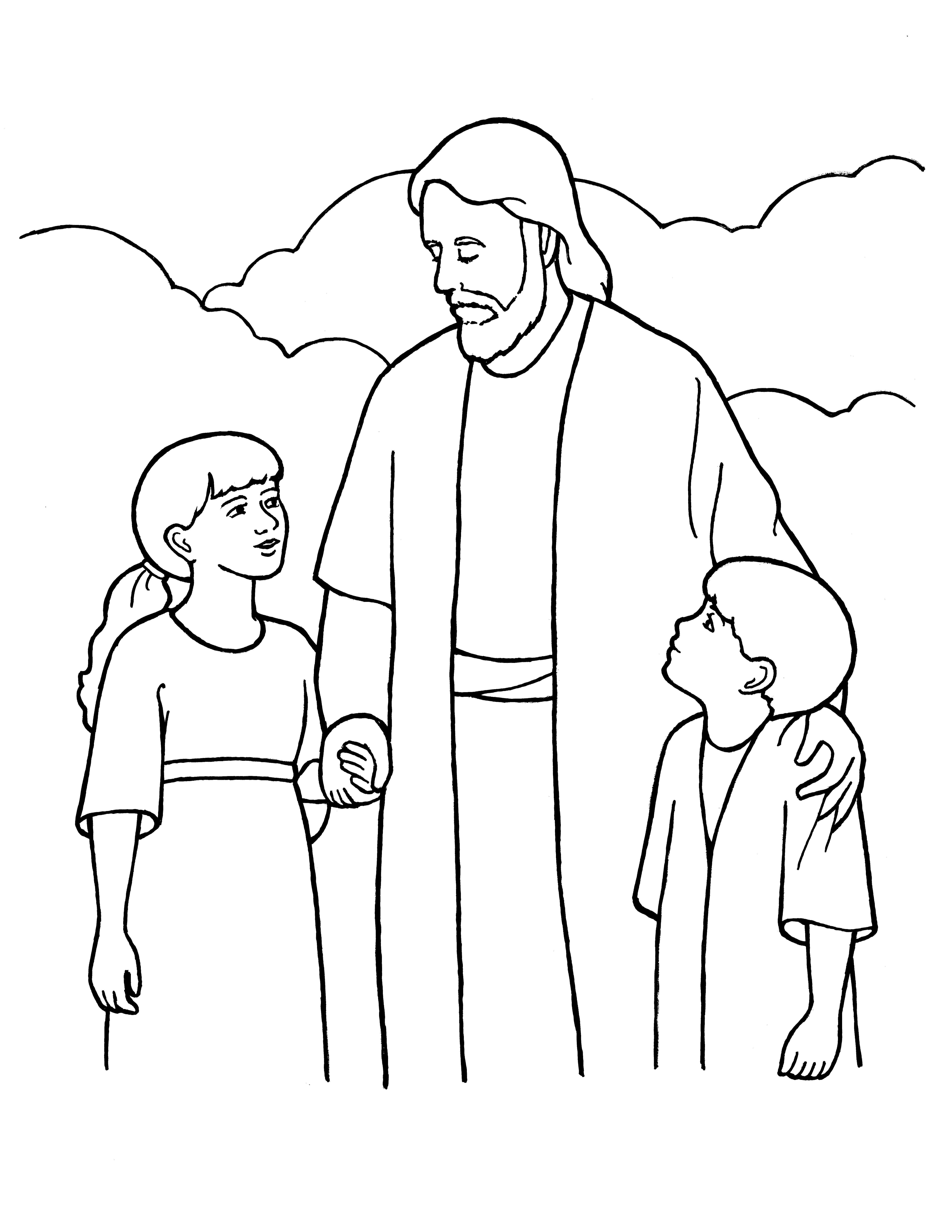 Drawing Jesus Children Playing PNG Images | PSD Free Download - Pikbest