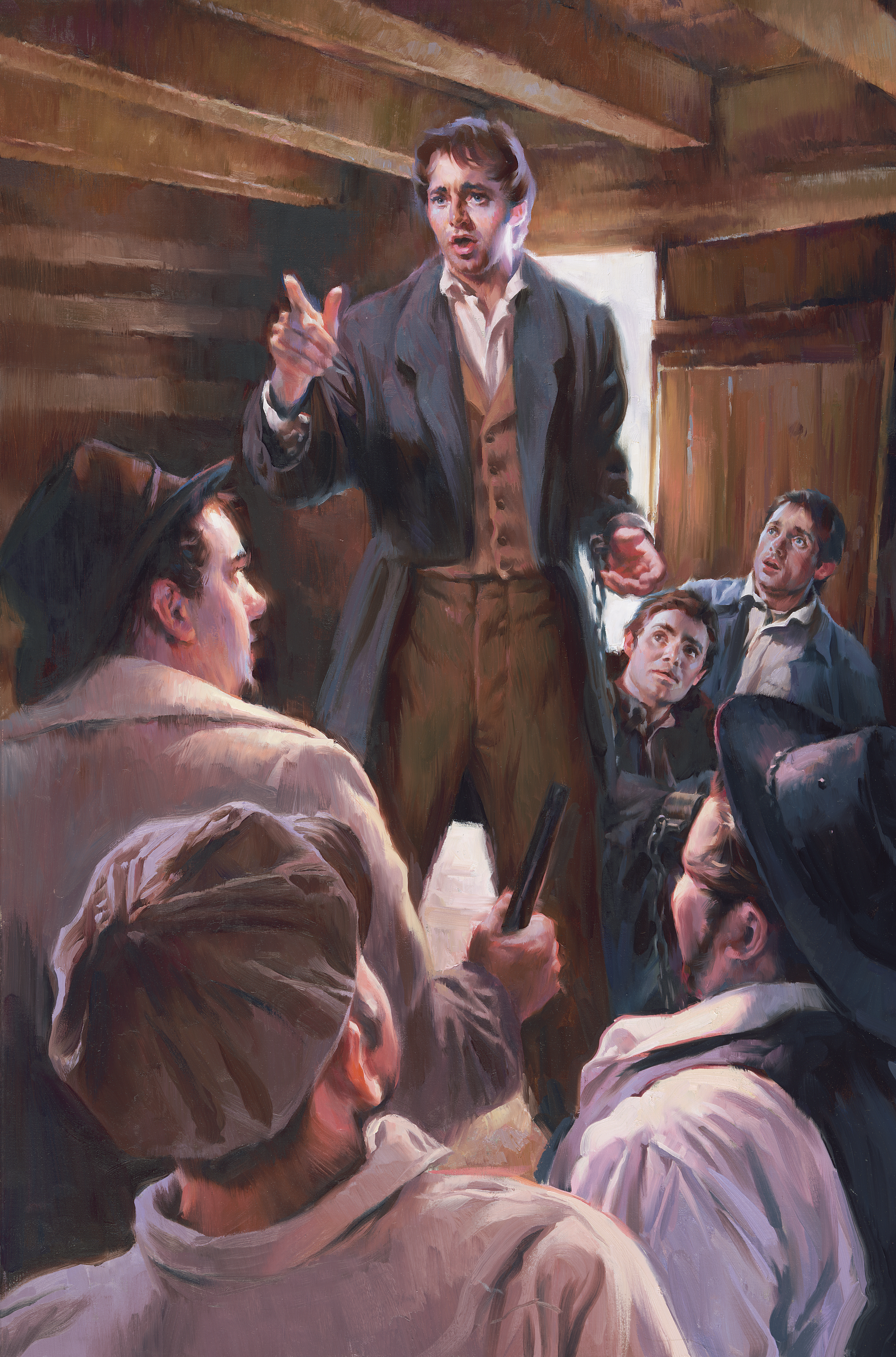 Joseph Smith Rebuking the Guards in Richmond Jail, by Sam Lawlor