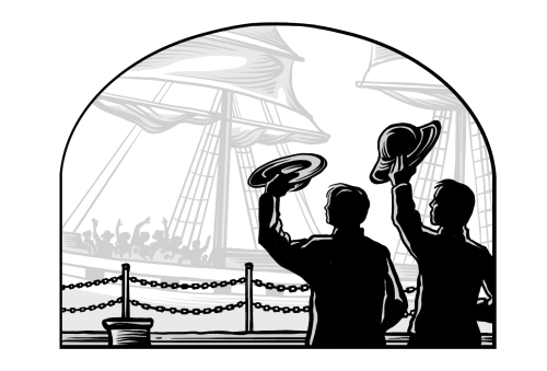 Saints V2 illustration - Ship Departing Liverpool Docks