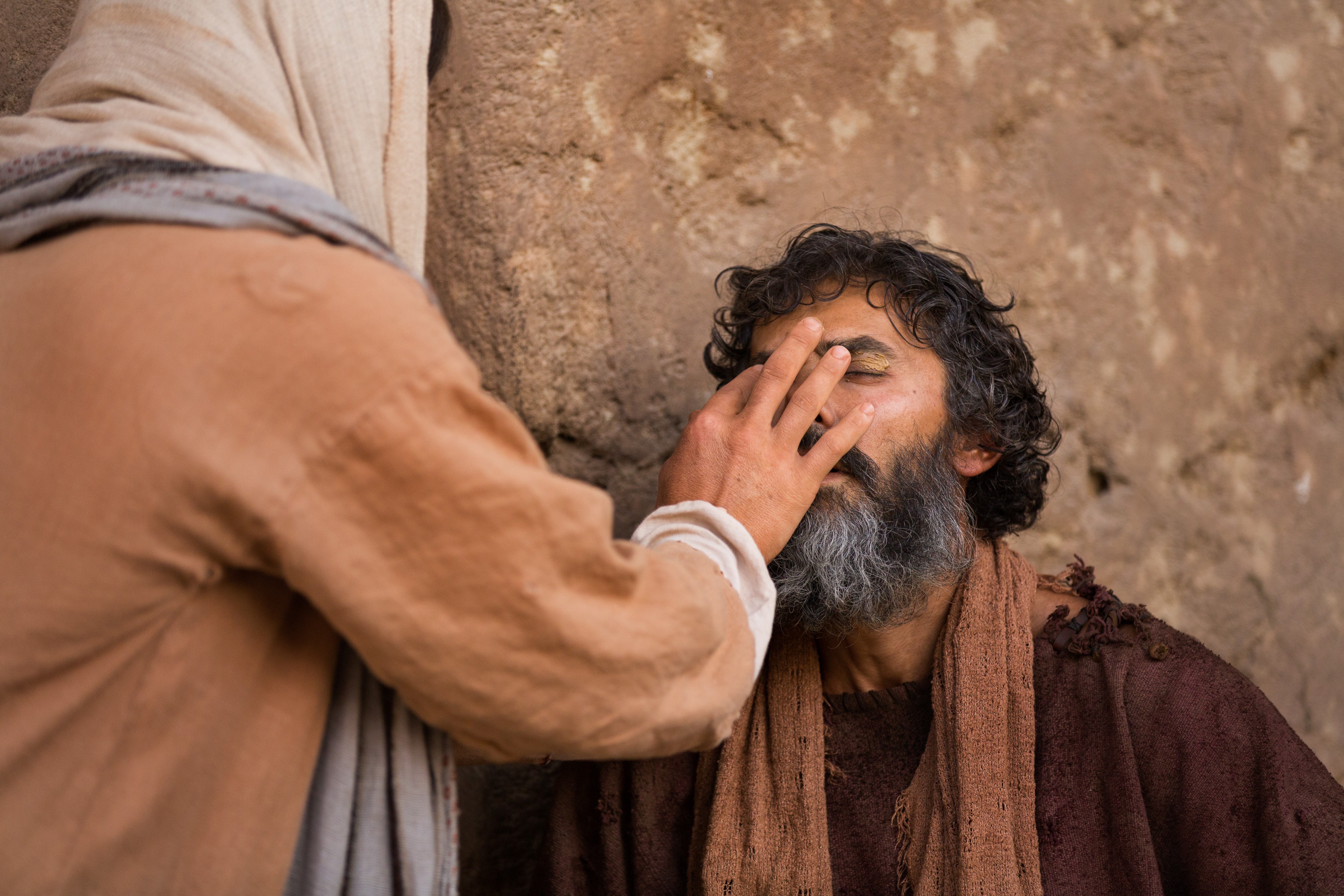 John 9:1–41, Christ heals a blind man with clay
