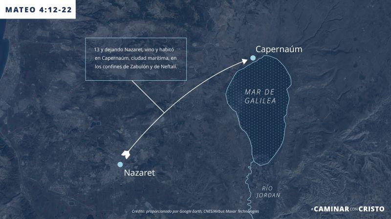 Mapa de Nazaret a Capernaúm