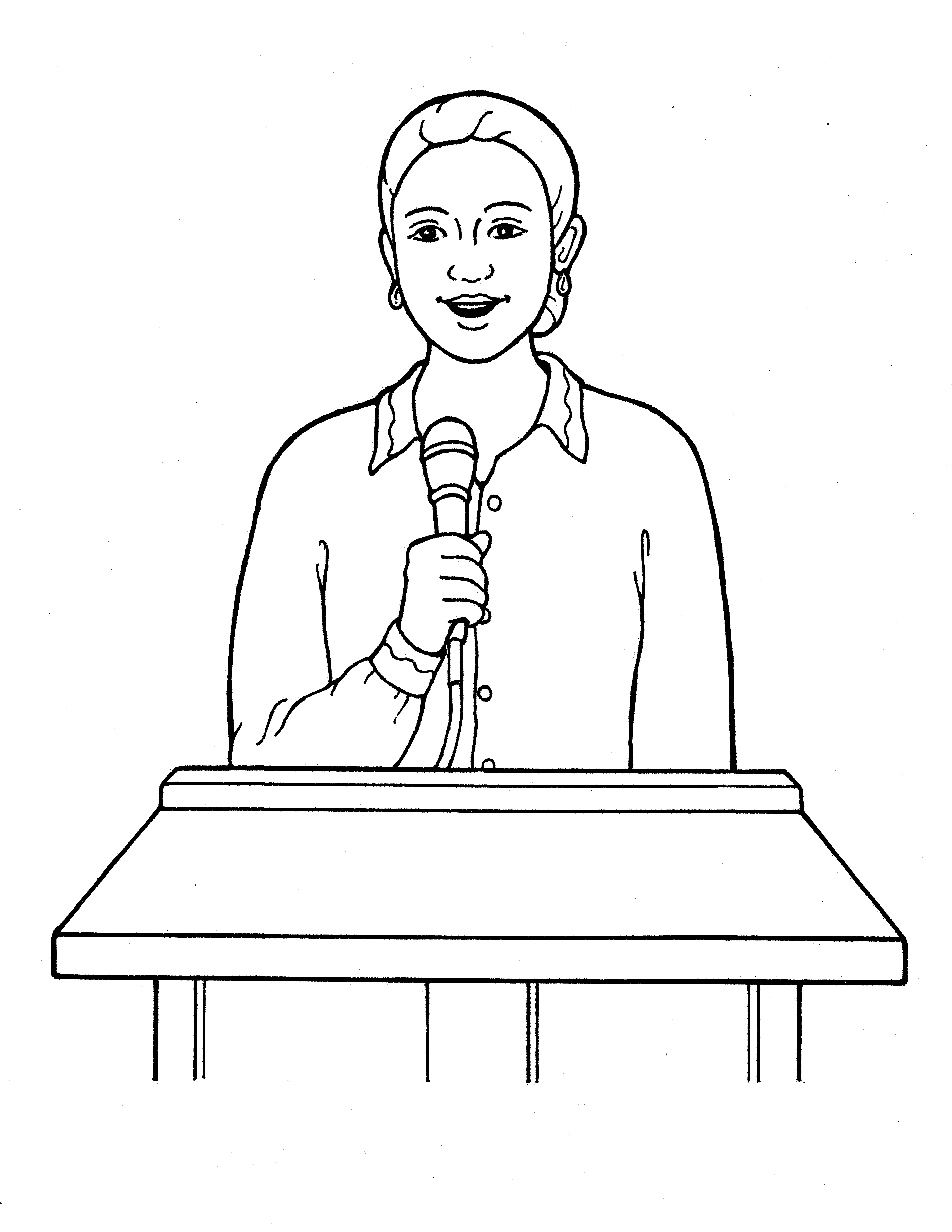 Best Female speaker giving speech Illustration download in PNG  Vector  format