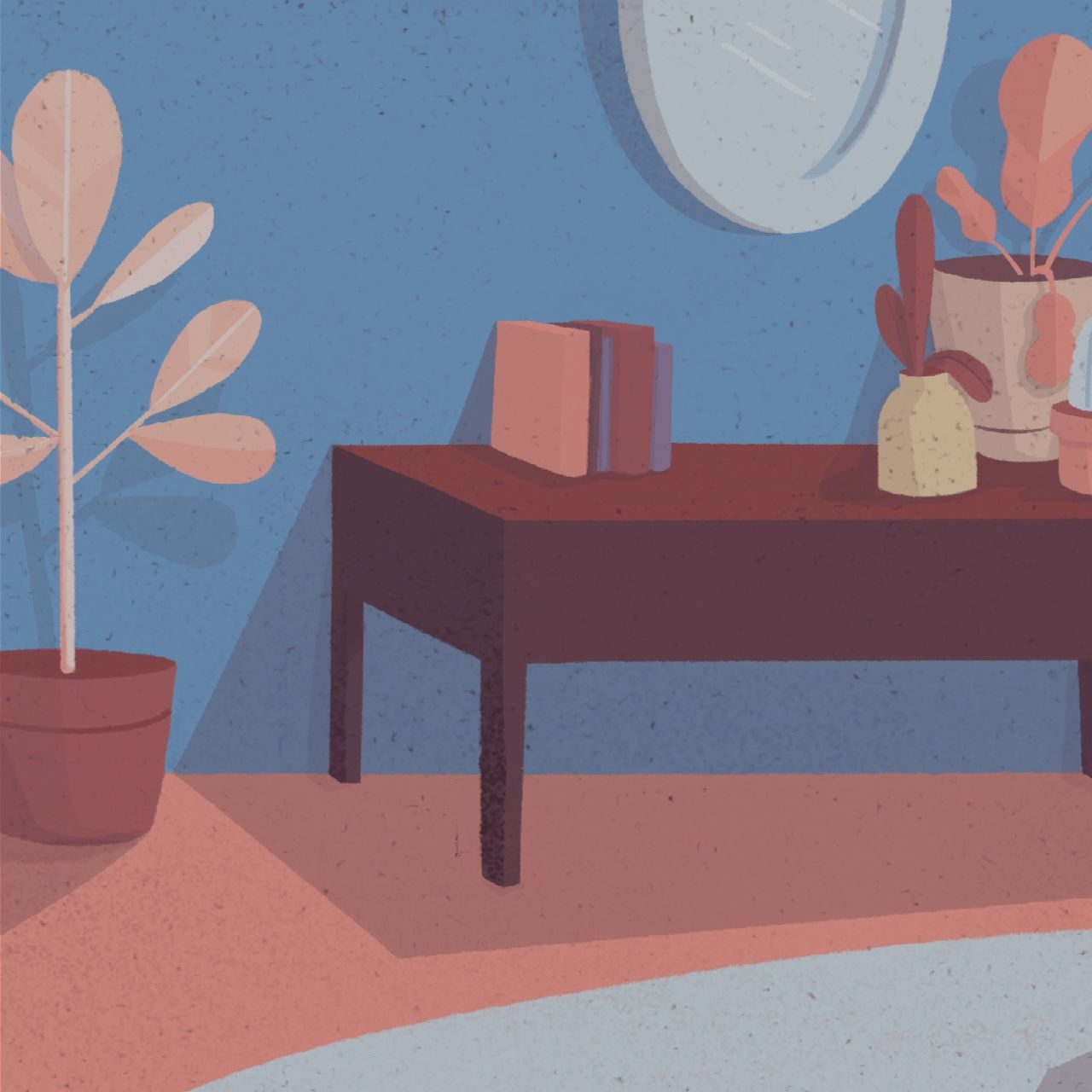 Ilustración de una sala de estar