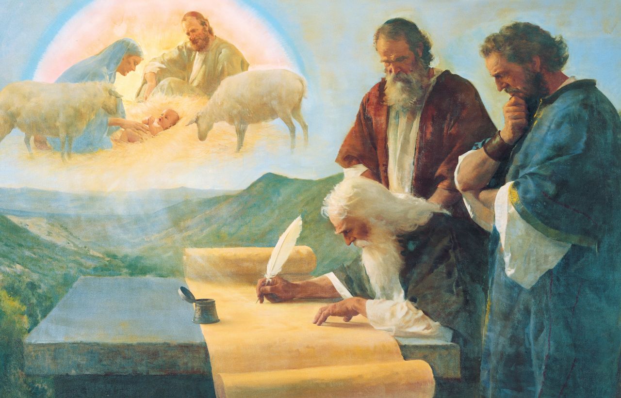 The Bible prophet Isaiah writes a prophecy about the coming and birth of Jesus Christ