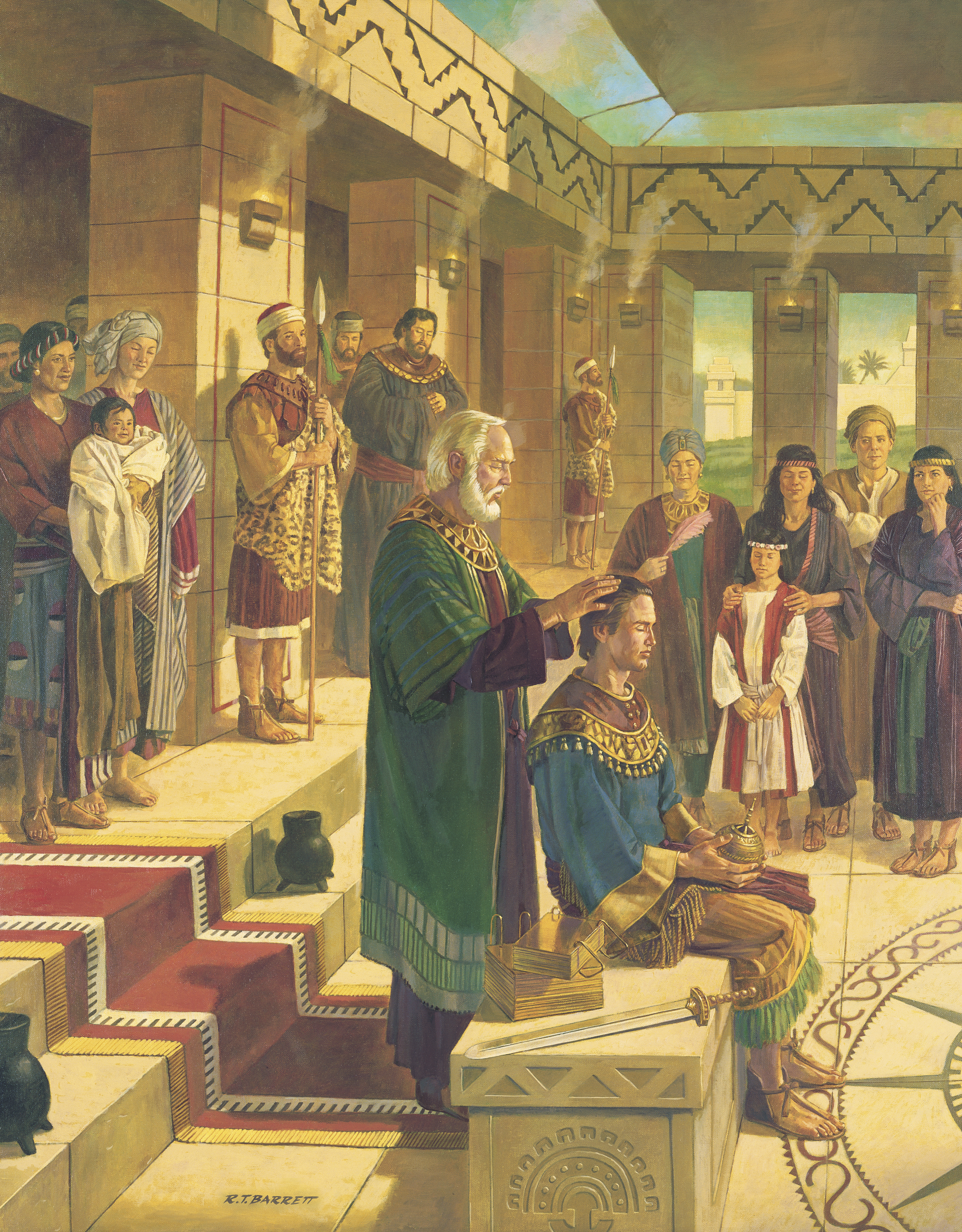 King Benjamin Confers the Kingdom on Mosiah, by Robert T. Barrett