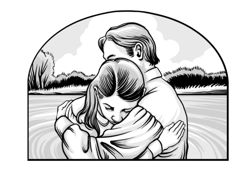 Saints V2 illustration - Baptism Embrace