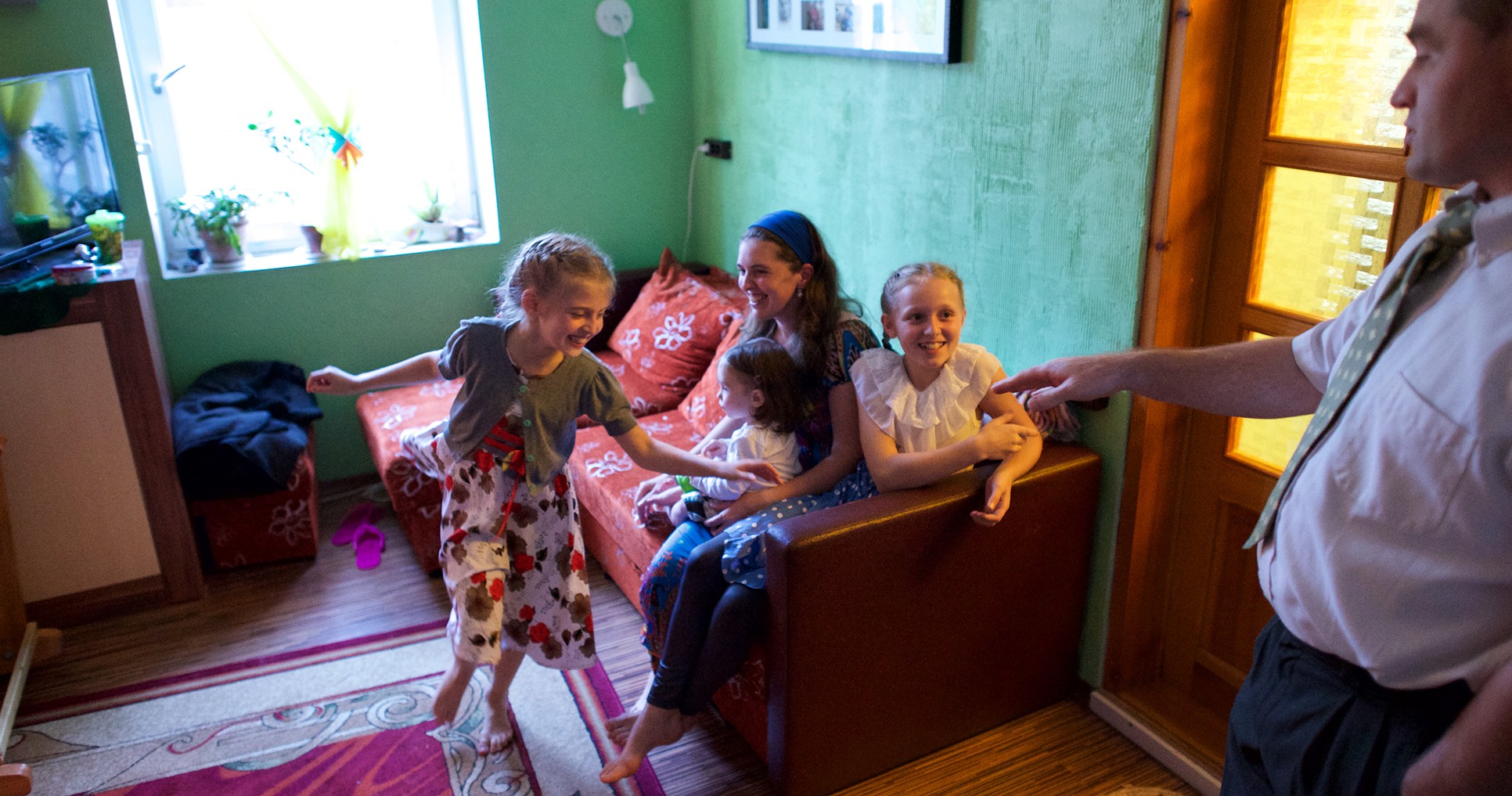 Latvia.  Family with four girls.