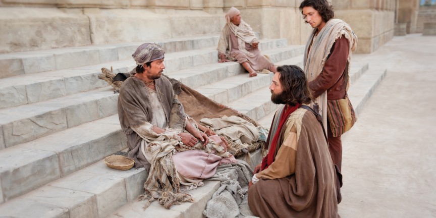 bible pictures of peter and john heal a lame man